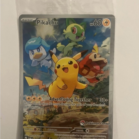 Pokemon Pokemon Center Stamp TCG Paldea Evolved Pikachu 27 Promo Card  Sealed!
